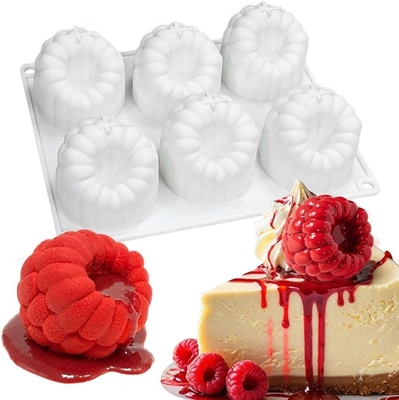 Giá tốt. Khuôn bánh mousse mâm xôi 6 lỗ Khuôn silicon thực phẩm để nướng Bánh 3D Mâm xôi Pudding Khuôn silicon Mousse Bánh tráng miệng Khuôn sô cô la Dụng cụ trang trí bánh trái cây Rubus Khuôn nướng chống dính trực tuyến
