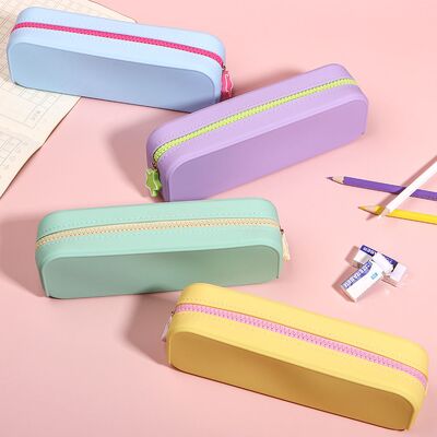 Giá tốt. Hộp bút chì silicon tròn 14,5x11x4cm Nhẹ 110g Hộp đựng di động bền cho văn phòng, trường học và đồ dùng nghệ thuật trực tuyến
