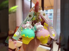 Keychain Pendant Silicone Stationery Style Purse Handbag Charms Không vị