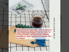 Silicone Mini Ice Cube Trays Pack, 6 Hố Ice Cube Mold Easy Release Small Ice Cube For Chilling Whiskey Cocktail, Công cụ nhà bếp Tray băng xếp chồng, Phụ kiện đặc biệt Công cụ cho tủ đông