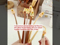 Cute Animals Shaking Gel Pen 0,5 mm, Black Ink Gel Writing Pen Cho đồ dùng trường học Học sinh Đồ quà cho trẻ em, 6 gói