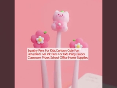 Quay bút cho trẻ em, bút phim hoạt hình dễ thương, bút mực Gel đen cho trẻ em