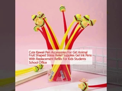 Cute Kawaii Pen Accessories For Girl Animal Fruit Shaped Stress Relief Supplies Gel Ink Pens With Replacement Refills For Kids Học sinh Văn phòng trường